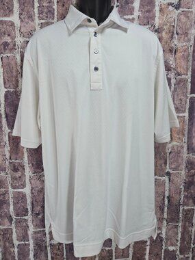 FootJoy Mens White Argyle Polo Shirt Size Large